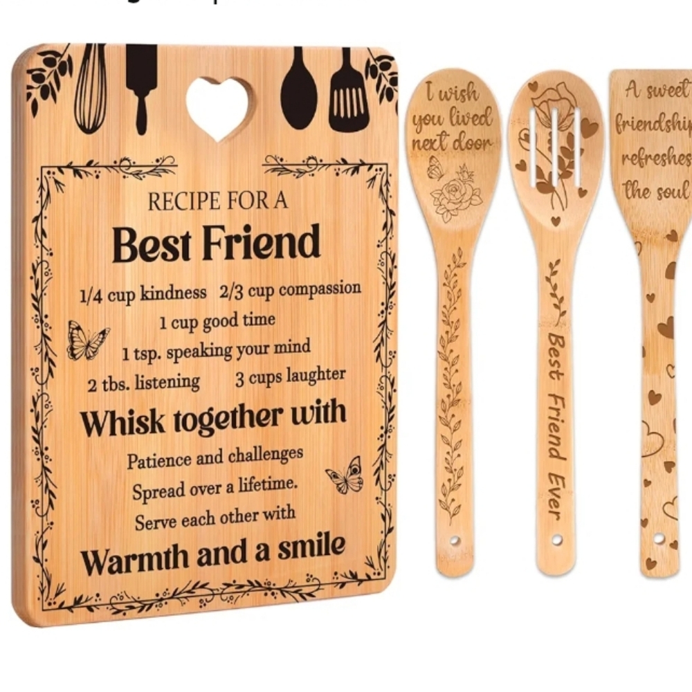 Cutting Board Set Bestie Friendship Gifts Women Kitchen